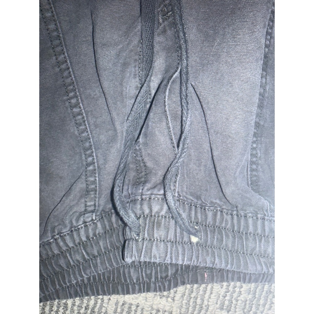 Aerie Womens Wide Leg Cargo Pants Washed Black Elastic Waist Drawstring Medium - Picture 4 of 5